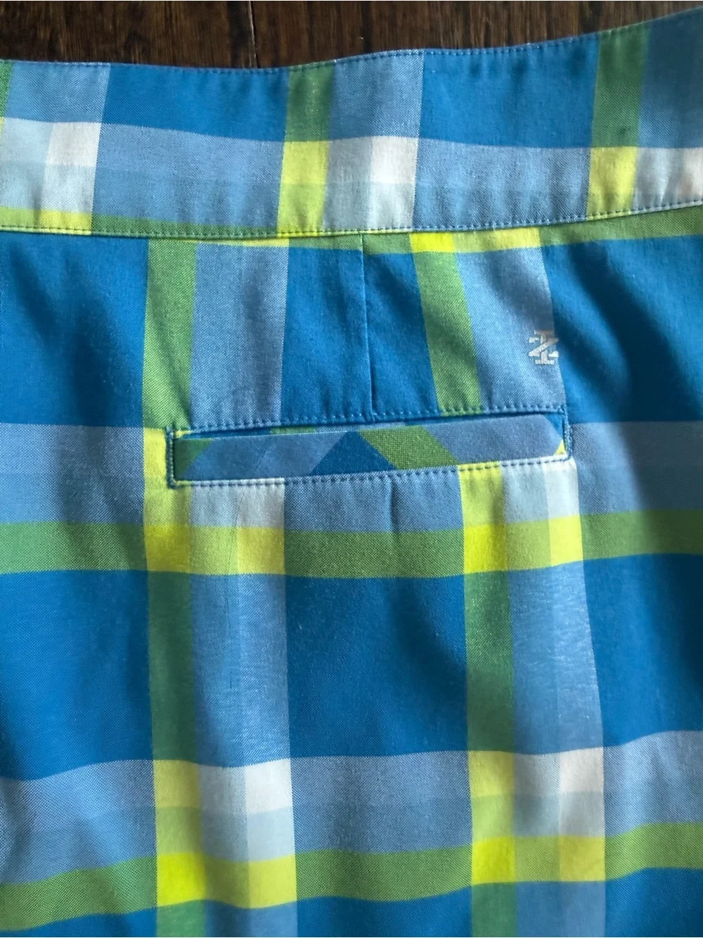 Izod Blue Yellow Plaid Golf Skort